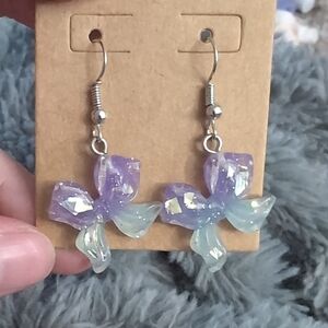 Hand Crafted Purple and Blue Earrings